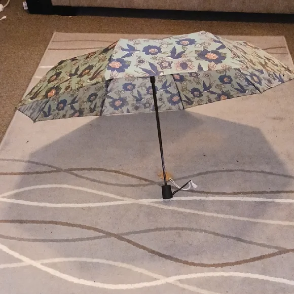 Karma Teal and Pink Bird Umbrella - Picture 3 of 5